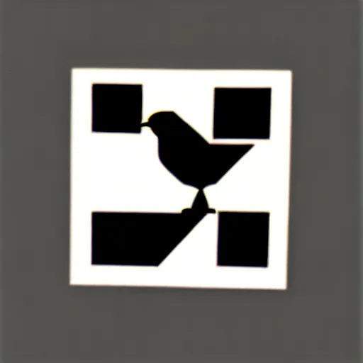 Image similar to geometric bird symbol by karl gerstner, monochrome black and white, 8 k scan, negative space, clever, focused, hard line, satisfying, award winning