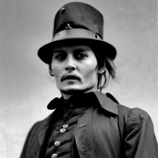 Image similar to johnny depp as a civil war soldier, photograph