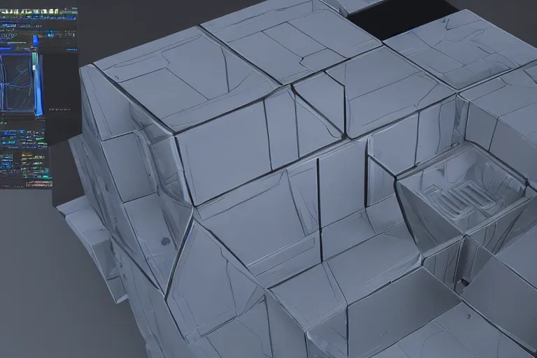Prompt: Final render of a tesseract, photorealistic, physics-based, Unreal Engine, hard surface, ambient occlusion, 8k