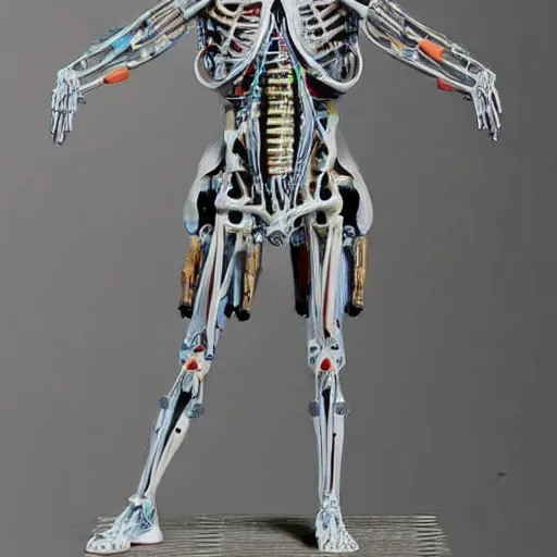 Image similar to a sculpture of anatomical cyborg