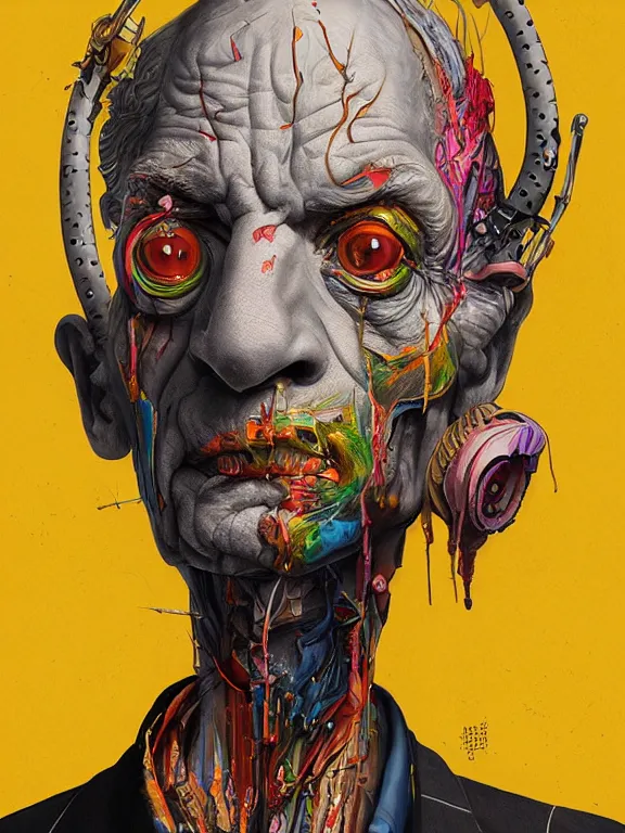 Prompt: art portrait of Mr Burns,8k,by tristan eaton,Stanley Artgermm,Tom Bagshaw,Greg Rutkowski,Carne Griffiths,trending on DeviantArt,face enhance,hyper detailed,minimalist,cybernetic, android, blade runner,full of colour,