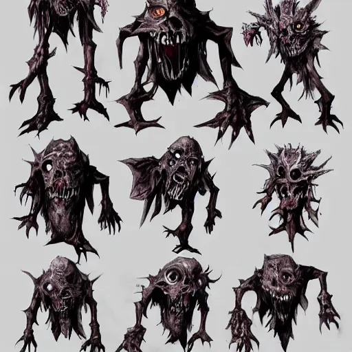 Prompt: cute undead monstrosities from the second edition of hallow's guide to summoning undead, highly detailed, photorealistic, artstation