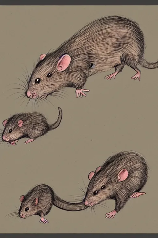 Image similar to life cycle of human rat, realistic, sketch and art by jacqueline e, color by bo feng lin