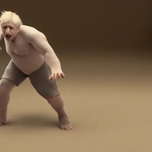 Prompt: Boris Johnson with Lizard body, realistic artstyle, wide shot, dramatic lighting, octane render, hyperrealistic, high quality, highly detailed, HD, beautiful, cinematic, 8k, unreal engine, facial accuracy, symmetrical