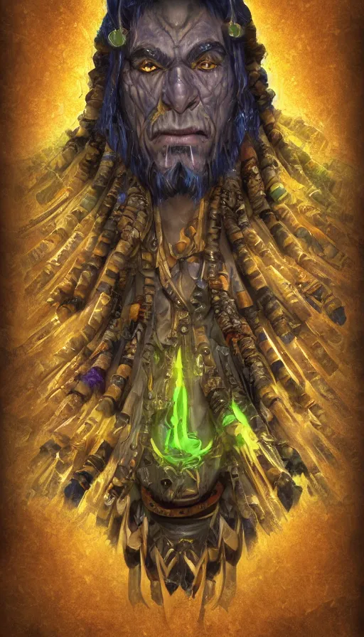 Image similar to portrait of a digital shaman, from warcraft