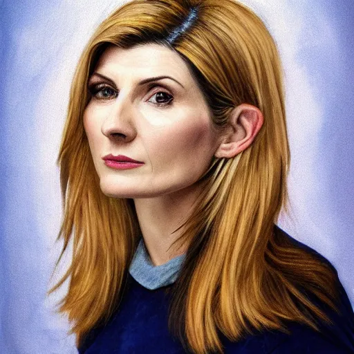 Jodie Whittaker, head and shoulders portrait, | Stable Diffusion | OpenArt