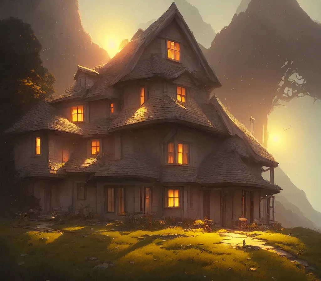 Prompt: beautiful house in big sur, details, sharp focus, illustration, by jordan grimmer and greg rutkowski, trending artstation, pixiv, digital art