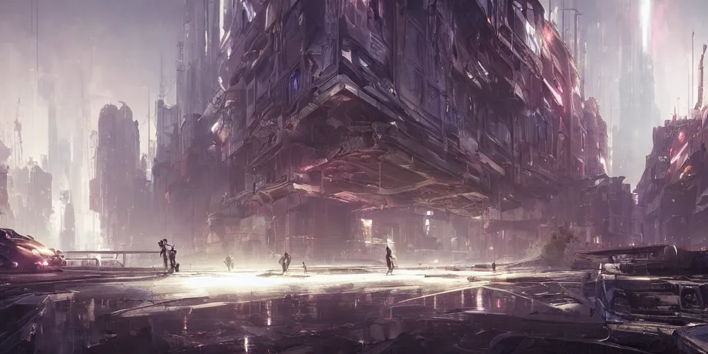 Prompt: an abandoned city soft lighting, sun light rays, wadim kashin, stephan martiniere,