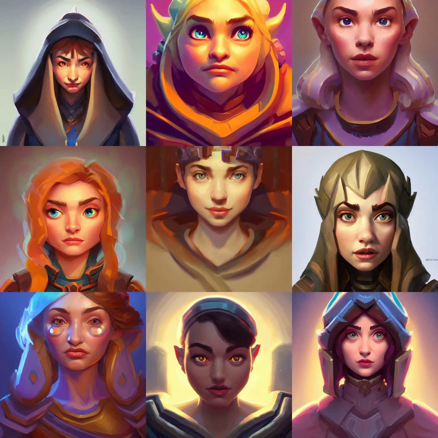 Prompt: head-on symmetrical centered painted portrait, Imogen Poots as a D&D Paladin, matte painting Arcane DOTA Hearthstone pixar, maya engine on stylized background splash comics global illumination lighting artstation, by RHADS, Lois van baarle, ilya kuvshinov, rossdraws