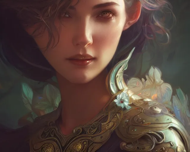 Prompt: photography of elenore abbott, deep focus, d & d and mtg, fantasy, intricate, elegant, highly detailed, digital painting, artstation, concept art, matte, sharp focus, illustration, hearthstone, art by artgerm and greg rutkowski and alphonse mucha