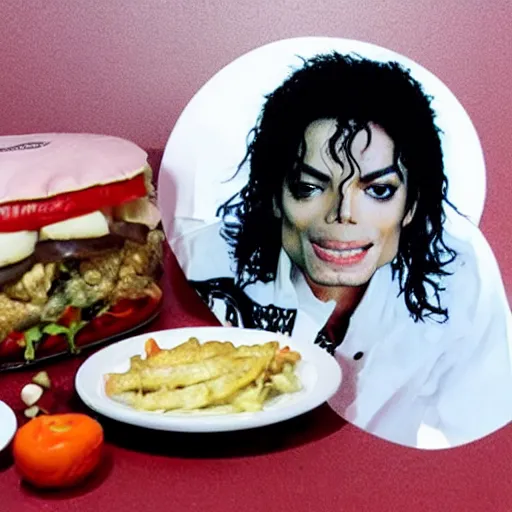 Image similar to michael jackson mukbang