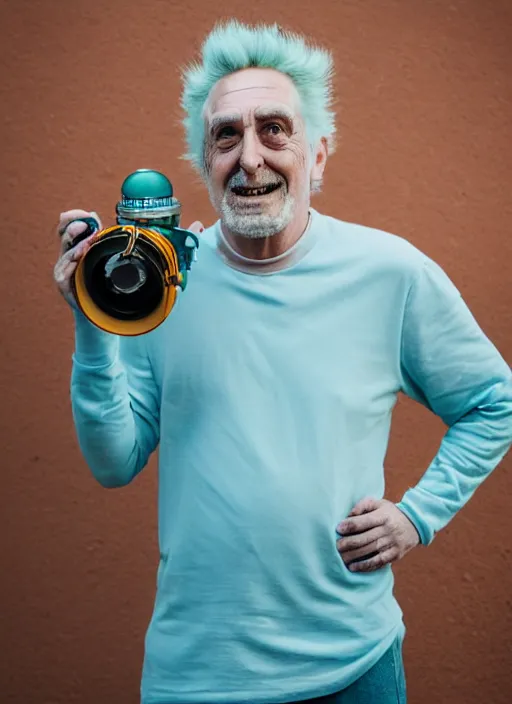 Prompt: portrait photo still of real life rick and morty character rick sanchez, 8 k, 8 5 mm f 1. 8