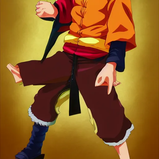 Image similar to luffy dressed as naruto , digital art , trending on artstation ,Hyperdetailed , CGSociety