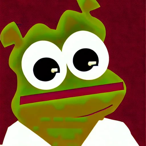 Image similar to realistic pepe the investor