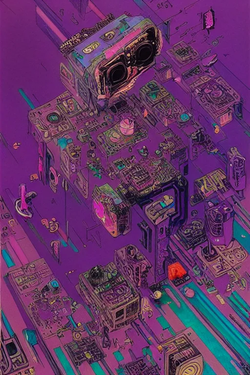 Image similar to ren & stimpy cyberpunk textural fluid lines purple, pink, blue, green. otherworldly vaporwave interesting details fantasy lut epic composition by basquiat zdzisław beksinski james jean artgerm rutkowski moebius francis bacon gustav klimt