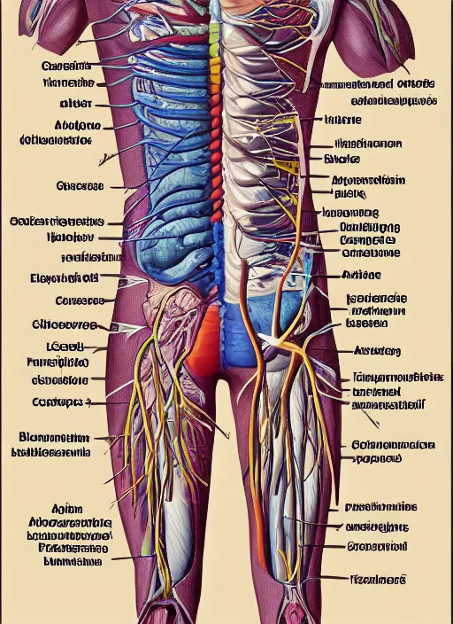Image similar to anatomical chart or the neurological pathways in the body