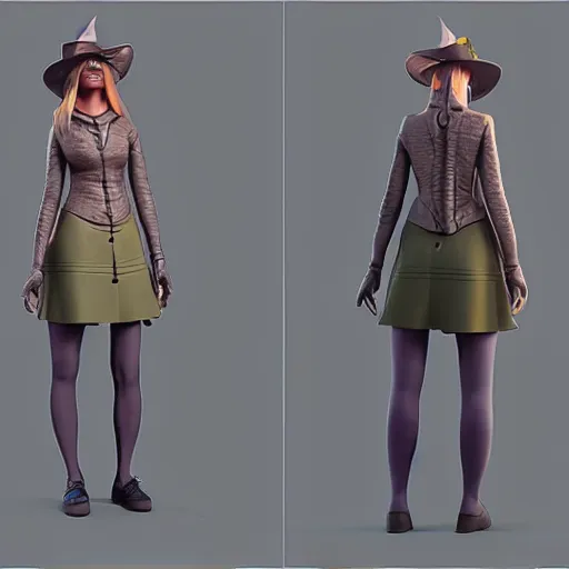 Image similar to research scientist witch. 3 d character design, top - rated on cgsociety