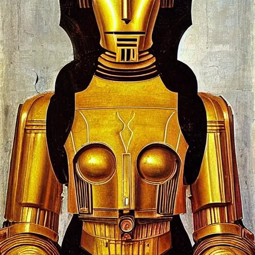 Image similar to c - 3 p 0, elegant portrait by sandro botticelli, detailed, symmetrical, intricate