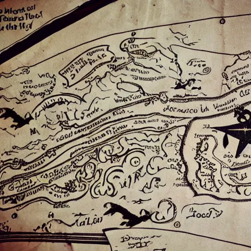 Image similar to pirate treasure map of portland, oregon.