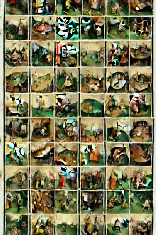 Image similar to hieronymus bosch sprite sheet