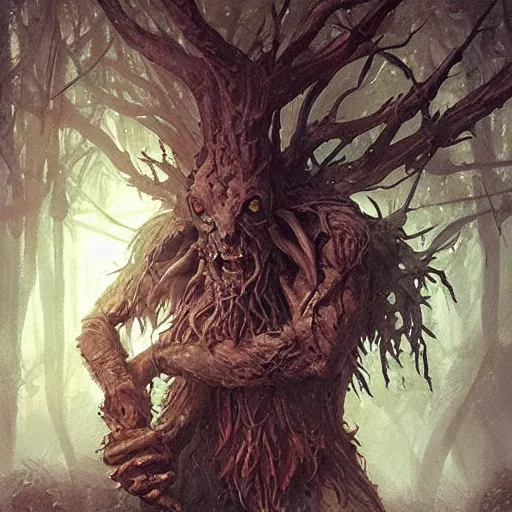 Image similar to slavic demon leshy, ultra detailed artwork by greg rutkowski, artgerm, intricate details