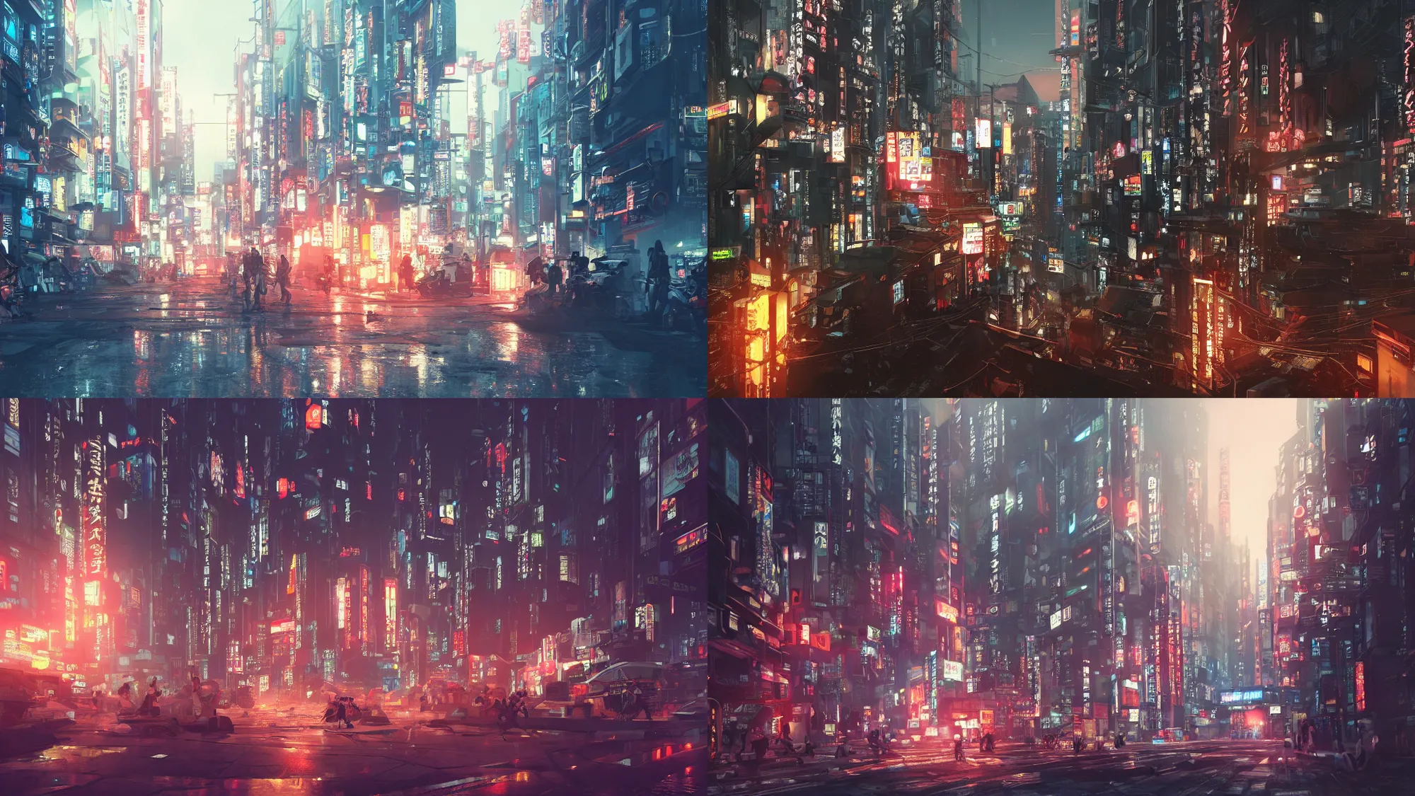 Prompt: Professional photograph of a Japanese cyberpunk city during midnight, 4k, cozy wallpaper, ray tracing, Unreal engine, trending on Artstation, award-winning, art by Greg Rutkowski, by Chris Moore