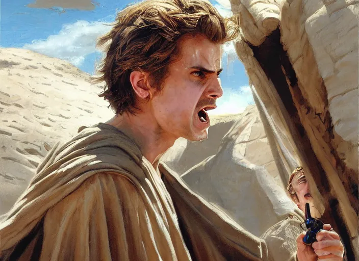 Hayden Christensen As Anakin Skywalker Eating Sand On 