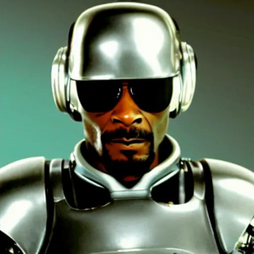 Image similar to movie still of Snoop Dogg as Robocop
