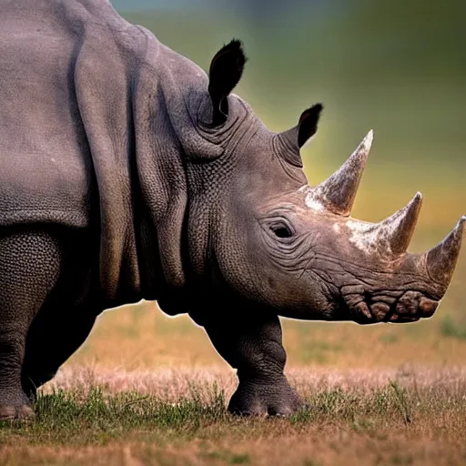 Image similar to a Rhino with the armor of a pangolin, national geographic photograph