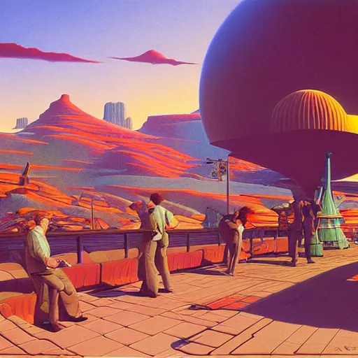 Prompt: art by syd mead, evgeny lushpin, paul lehr, james gurney, m. c. escher, beksinski, lisa frank, arthur adams