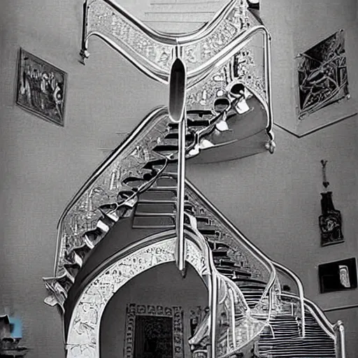 Prompt: impossible Escher staircase but as a realistic photo