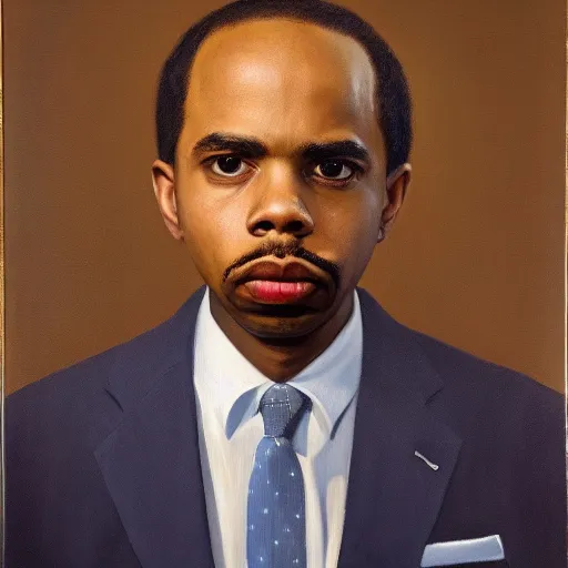 Image similar to Official Portrait of the United States President Earl Sweatshirt, 1962. Oil on Canvas Painting by Bo Bartlett. National Archives