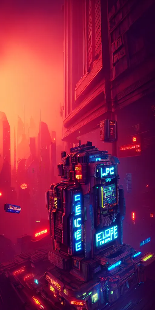 Image similar to epic cyberpunk arcade city : : blade runner, james guilleard, beeple, laurie greasley, dan mcpharlin : : ornate, dynamic, particulate, rich colors, intricate, elegant, highly detailed, centered, artstation, smooth, sharp focus, octane render, 3 d