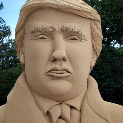 Image similar to sand sculpture of trump