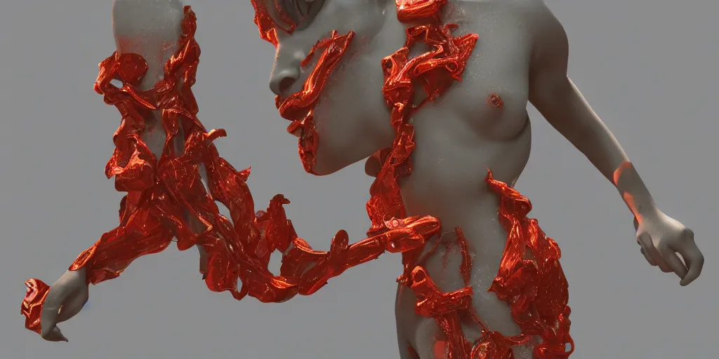 Image similar to Painful pleasures by Lynda Benglis, octane render, 4k, 8k