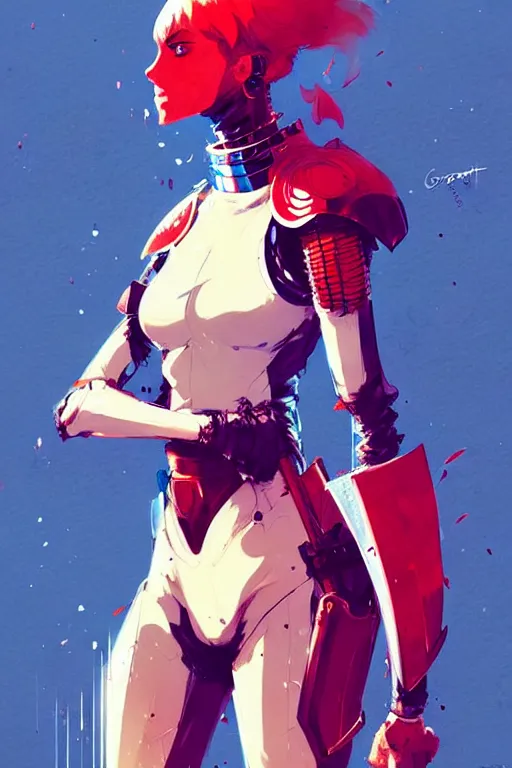 Image similar to a ultradetailed full body portrait of a female knight, by conrad roset, greg rutkowski and makoto shinkai trending on artstation