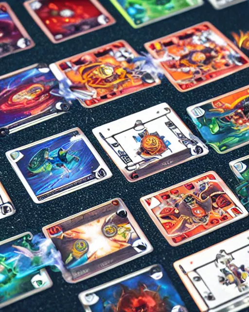 Image similar to futuristic nft card game, full - view
