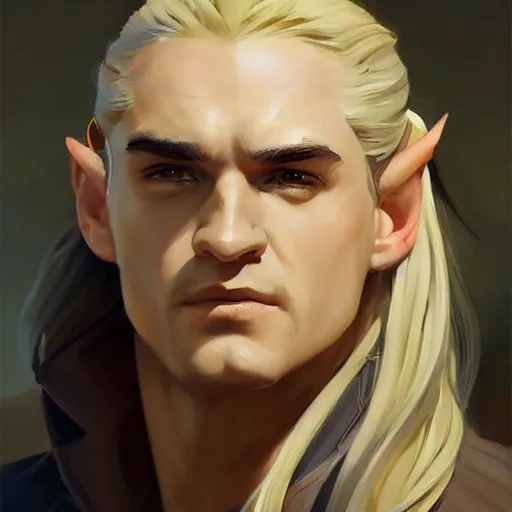 Image similar to greg manchess portrait painting of legolas as overwatch character, medium shot, asymmetrical, profile picture, organic painting, sunny day, matte painting, bold shapes, hard edges, street art, trending on artstation, by huang guangjian and gil elvgren and sachin teng