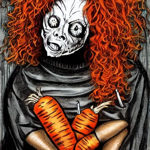 Image similar to [ carrot top ] horror art