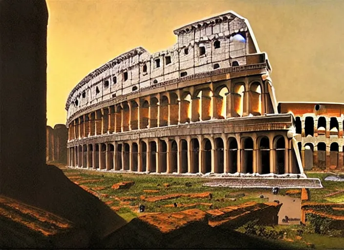 Prompt: ancient rome, matte painting, peter elson