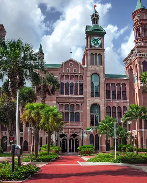 Prompt: university of tampa, cyberpunk