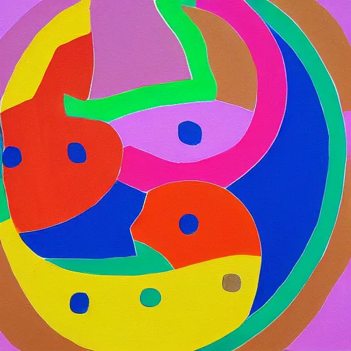 Image similar to rubber duck painting in the style of frank stella, concentric circles, minimalist, very colorful