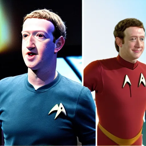 Image similar to mark zuckerberg as brent spiner in star trek