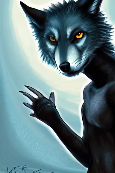 Prompt: A wolf-fox hybrid with a small head wearing a leather jacket and leather jeans and leather gloves, trending on FurAffinity, energetic, dynamic, digital art, highly detailed, FurAffinity, high quality, digital fantasy art, FurAffinity, favorite, character art
