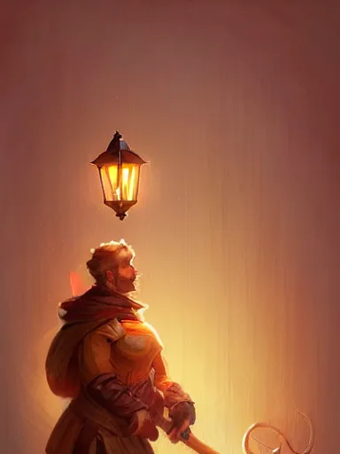 Prompt: an old heremit, walking with a lantern and a staff. intricate, elegant, highly detailed, digital painting, artstation, concept art, sharp focus, illustration, by justin gerard and artgerm, 8 k