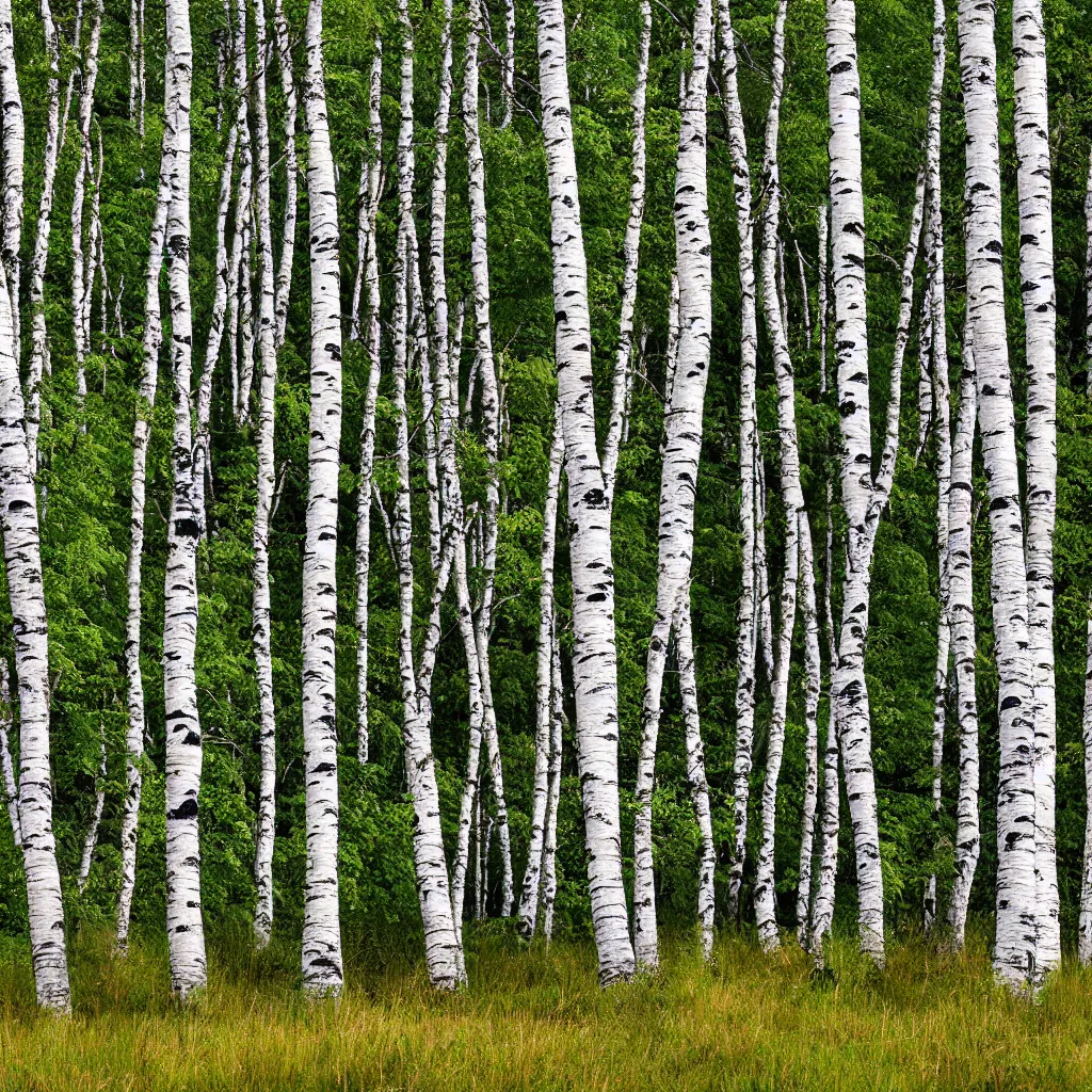 Image similar to old birch forest with old bunker entrance, small hills in the distance, very detailed, 4 k, professional photography