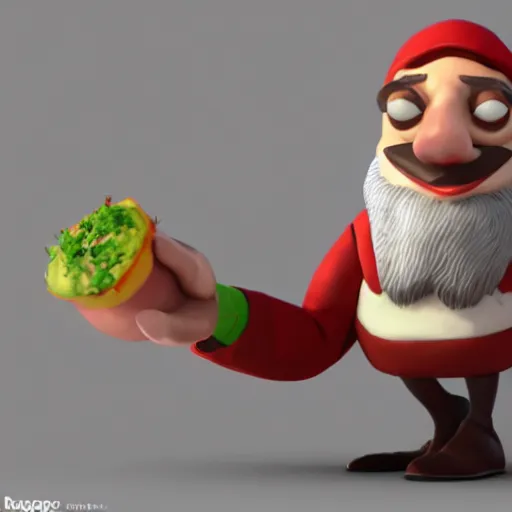 Image similar to rasputin as grubhub character, octane render