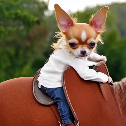 Image similar to chihuahua riding a horse