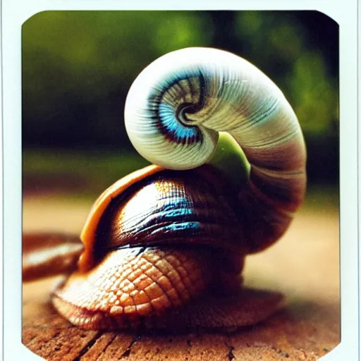 Prompt: snail polaroid