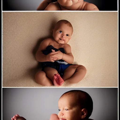 Image similar to dwayne johnson as baby, baby photography